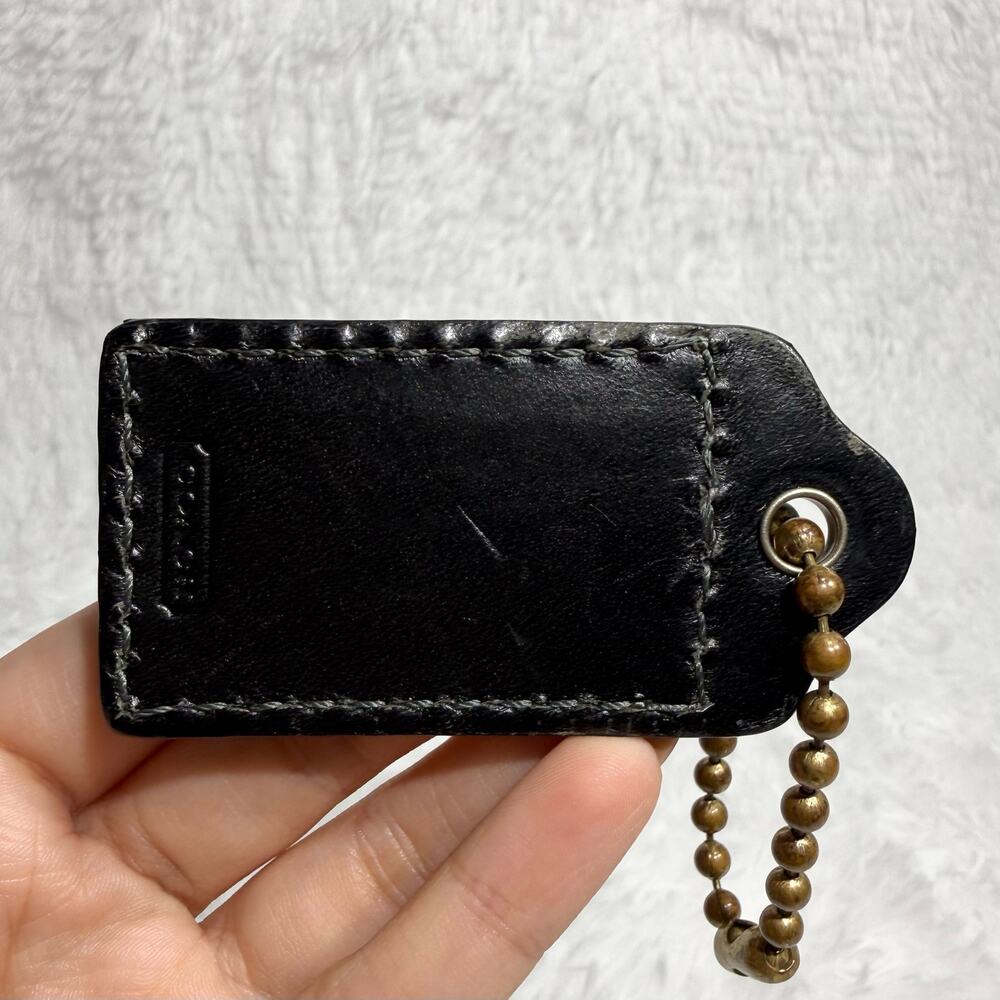 2.5" y2k COACH Leatherware 1941 Fob Bag Charm Hang tag Hangtag - Picture 2 of 2